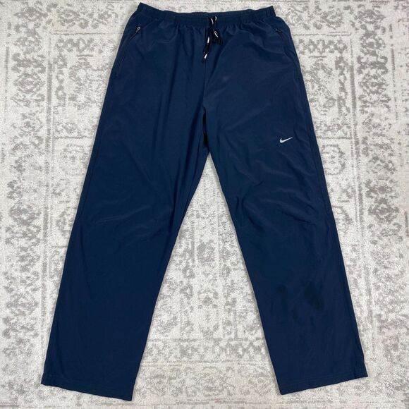 Nike Dri Fit Track Pants Mens Blue Running Athletic Ankle Zip 404623 Size XL - Picture 1 of 7